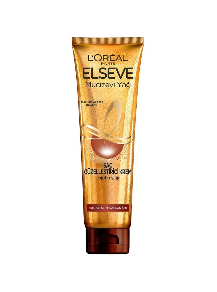 L'Oreal Paris Elseve Mucizevi Yağ Kuru ve Sert Saçlar İçin Saç Güzelleştirici Jojoba Yağlı Krem 150 Ml
