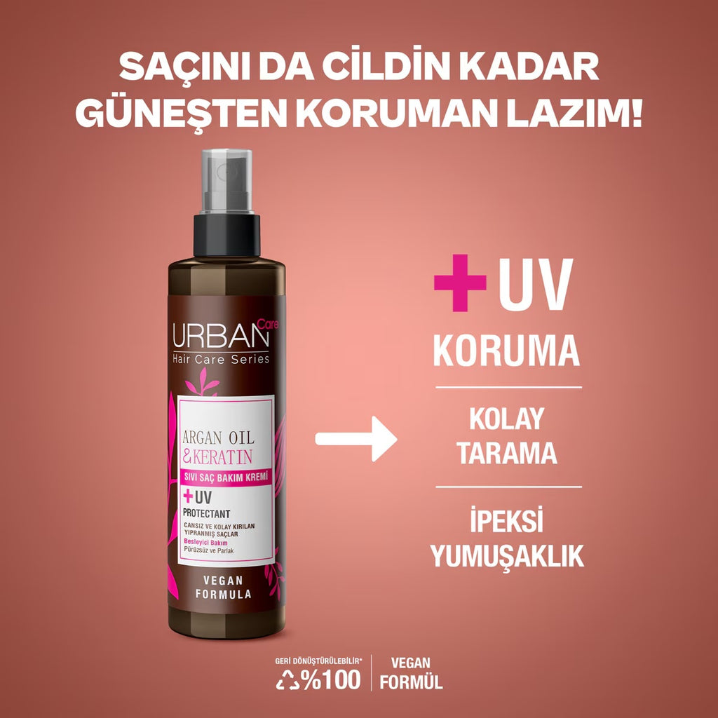Urban Care Argan Oil & Keratin Sıvı Saç Bakım Kremi UV Koruyucu 150ml