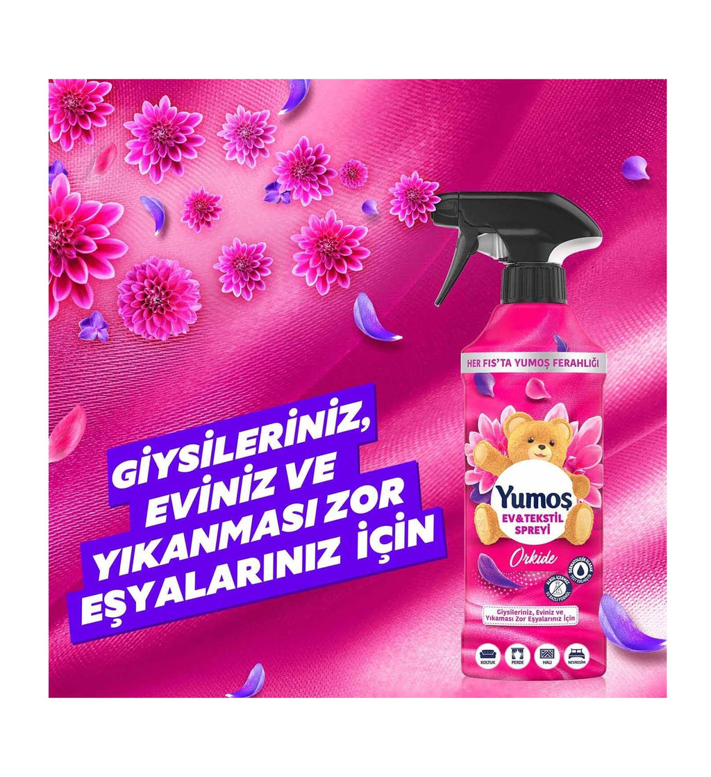 Yumoş Ev ve Tekstil Spreyi Orkide Yıkanması Zor Eşyalar İçin 450 ml