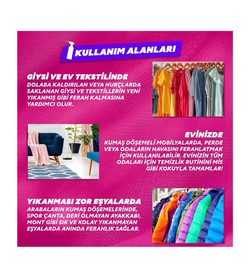 Yumoş Ev ve Tekstil Spreyi Orkide Yıkanması Zor Eşyalar İçin 450 ml